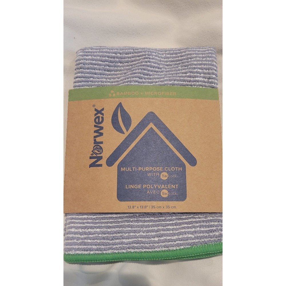 Norwex Bamboo Multipurpose Cloth, grey with green trim